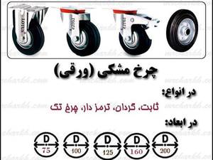 چرخ پایه ورقی مشکی در تهران