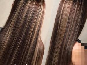اجرای رنگ و لایت مو