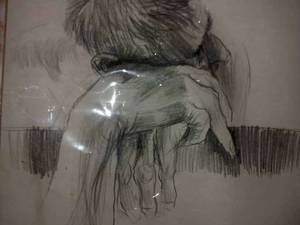 طراحی از مدل زنده با تکنیک مداد کنته