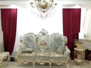 پرده دکور ریزشی با مخمل ساده کالیفرنیا در تهران
