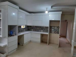 کابینت آشپزخانه سفید طوسی
