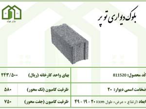 بلوک دیواری توخالی ته پر 2 جداره در مرکزی