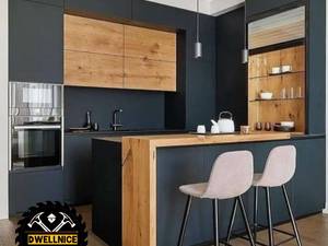 کابینت دو پله vis pan دودی و طرح چوب