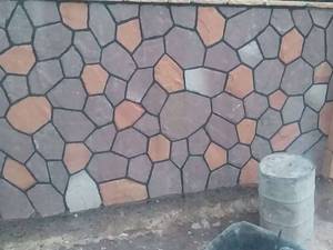 اجرای سنگ مالون ورقه ای در سنگ کاری سنگ لاشه (مالون و میگون) محمودی