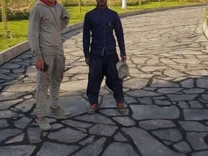 نصب اجرای سنگ لاشه ورقه ای