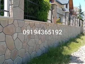 اجرای سنگ مالون برای نمای دیوار به صورت برشی در شهریار