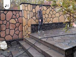 اجرای سنگ ورقه ای دیوار دردماوند