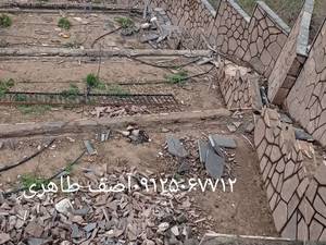 نصب سنگ لاشه نمای ویلا سنگ مالون  در دماوند