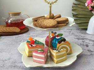 شیرینی خوری سرامیکی مدل 2 طبقه رز لمون