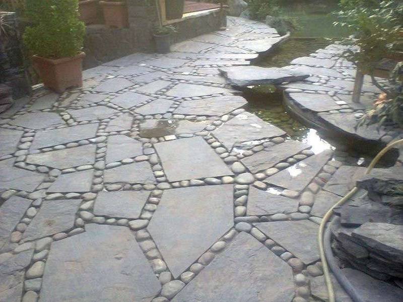 نصب سنگ مالون با سنگ قلوه ای