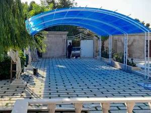 ساخت سایبان استخر فضای سبز