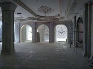 طراحی سالن رستوران تمام سنگ کف وبدنه