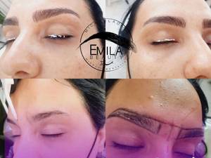 طراحی و قرینه سازی ابرو توسط هنرجو
