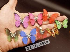 پلاک پروانه پارچه ای طلا