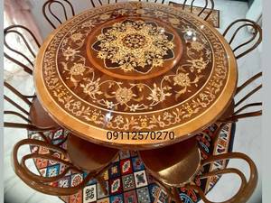 میز چوب  طرح معرق