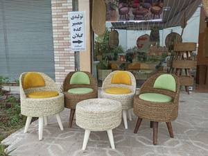 ست صندلی حصیری چهار نفره