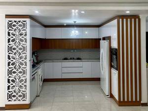 کابینت دوپله ترکیب هایگلاس و فرامید