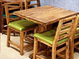 میز و صندلی ناهارخوری چوبی تمام چوب روسی 