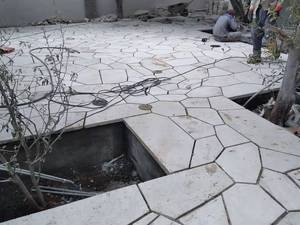 نصب سنگ مالون و سنگ لاشه طبيعي برشي 