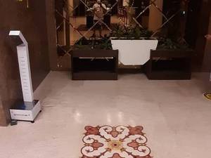 آینه دکوراتیو طرح لوزی رنگ مسی