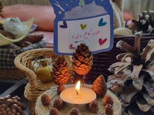 جاشمعی و پایه عکس و یادداشت دستساز کاج 