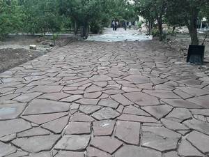 اجرای سنگ تخت ورقه ای 